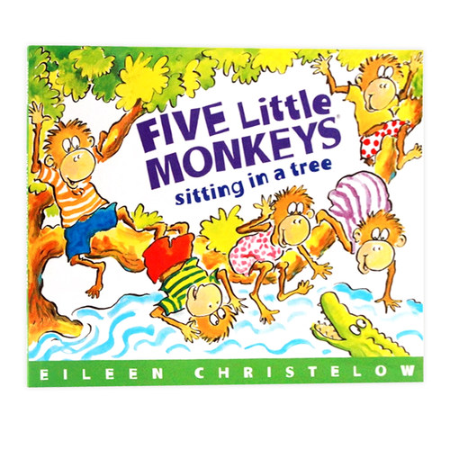 五只小猴坐在树上英文原版绘本