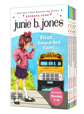 朱尼琼斯系列1-4册盒装英文原版Junie B. Jones First Boxed Set Ever儿童初级章节桥梁书蓝思值380-560L插图小说Barbara Park