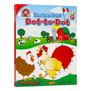 惊人的点对点数字1-30 英文原版Dot to Dot Numbers 1-30  儿童英语学习工具书全彩插图 小学生教学教辅Canadian Curriculum Press