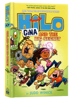 HILO系列8吉娜和大秘密英文原版小说Hilo Book 8 Gina and the Big Secret儿童全彩漫画桥梁章节小说进口英语书籍Judd Winick精装