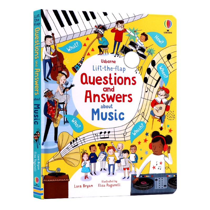 Usborne问与答系列音乐英文原版绘本 Lift-the-Flap Questions and Answers About Music 幼儿童启蒙纸板翻翻书科普百科英语读物