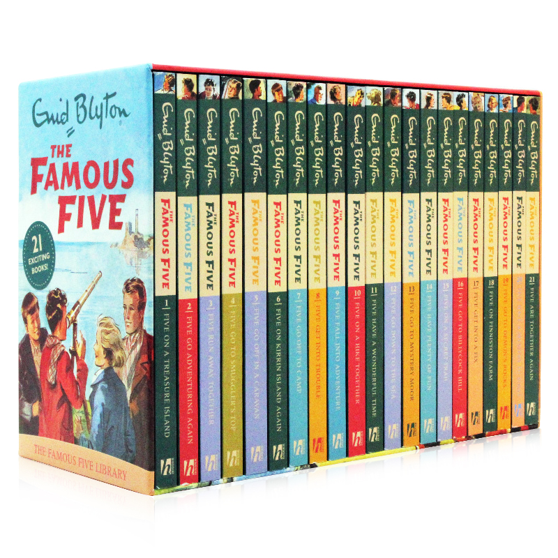 五个小伙伴历险记21册盒装 Famous Five Series 英文原版进口图书章节桥梁侦探小说Enid Blyton伊妮德布莱顿中小学生课外阅读5伙伴