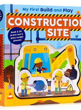 我的拼搭游戏书建筑工地 英文原版 My First Build Play Construction Site 立体拼搭游戏书含纸板书拼图角色玩具英语启蒙亲子互动