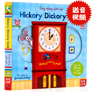 with 儿歌童谣机关操作书纸板书 Sing Hickory Along 送音视频 绘本 Dock小老鼠上灯台 Dickory Me英文原版 幼儿童启蒙早教英语读本