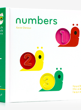 现货 小手摸摸全知道 数数触摸书Touch Think Learn numbers英文原版绘本 儿童英语启蒙 艺术大师Xavier Deneux精装纸板书