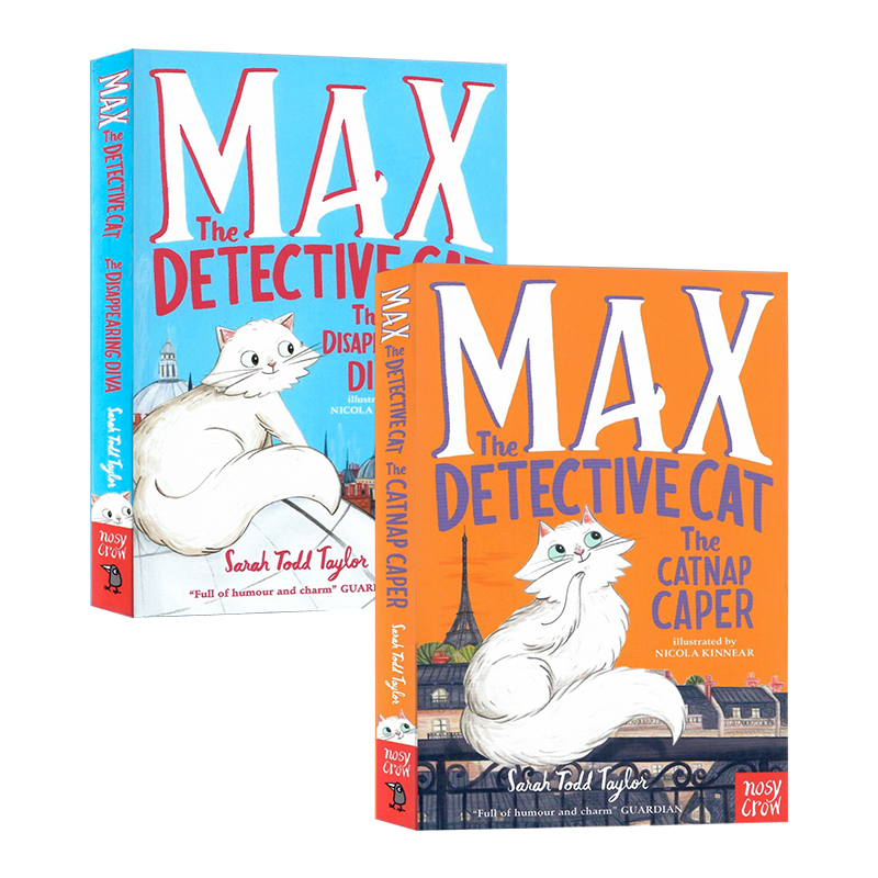 侦探猫麦克斯系列2册英文原版 Max the Detective Cat 猫的跳跃消失的女主角进口图书儿童文学插图小说儿童文学小说 7岁以上