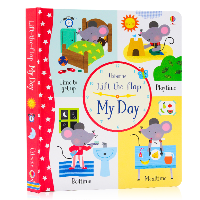 Usborne 我的一天Lift the flap My Day 英文原版绘本 情景认知儿童英语启蒙立体书早教书翻翻书 上学准备 幼儿亲子共读图画书 书籍/杂志/报纸 儿童读物原版书 原图主图