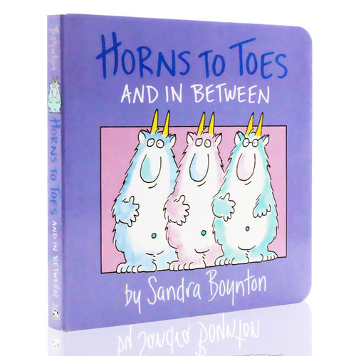 英文原版绘本 Horns to Toes 纸板书 Sandra Boynton 桑德拉 博因顿 低幼儿童英语启蒙身体认知图画书宝宝早教入门趣味押韵故事书