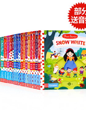 英文原版绘本 175元8件 First Stories busy系列童话故事 Snow White白雪公主/冰雪女王 Mulan木兰启蒙机关操作纸板书Campbell