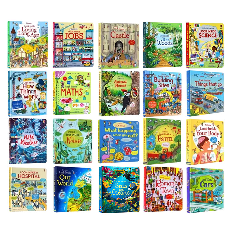 Usborne翻翻书绘本 210元4件 usborne look inside/peep inside/see inside偷偷看里面科普系列英文原版 usborne精装图画书读本