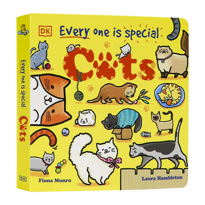 DK出品 每一只特别的猫猫 英文原版绘本 Every One Is Special Cats 幼儿启蒙早教纸板书 0-3岁 亲子共读图画书 Fiona Munro