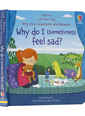 Usborne问与答系列立体翻翻书为什么我有时候会伤心 Why do I sometimes feel sad 英文原版儿童情绪管理纸板书机关书启蒙英语读本