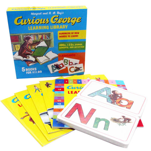 好奇猴乔治礼盒装5册26字母卡片