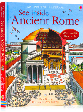 Usborne看里面系列 古罗马 英文原版See Inside Ancient Rome 科普立体机关翻翻书 儿童启蒙早教认知 科普读物纸板书 含80个小机关