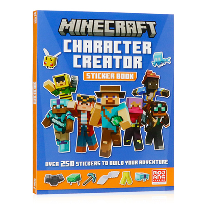 我的角色创作者贴纸书 英文原版 MINECRAFT CHARACTER CREATOR STICKER BOOK 儿童益智游戏书全脑开发思维训练书籍小学生冒险故事