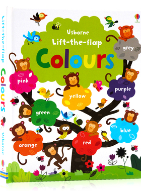 Usborne英文原版绘本 Lift The Flap Colours Book 尤斯伯恩图书儿童色彩认知 互动启蒙翻翻书 低幼早教启蒙英语纸板书popup立体书