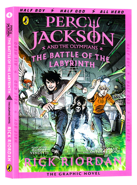 迷宫之战 波西杰克逊系列第四部 英文原版 Percy Jackson 4：The Battle of the Labyrinth 全彩漫画章节桥梁书课外读物 漫画小说