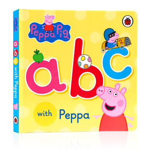 abc with Peppa字母学习认知启蒙 预售跟着小猪佩奇一起学ABC英文原版 幼儿启蒙图书 Pig 粉红猪小妹粉红佩佩猪 儿童读物 绘本Peppa