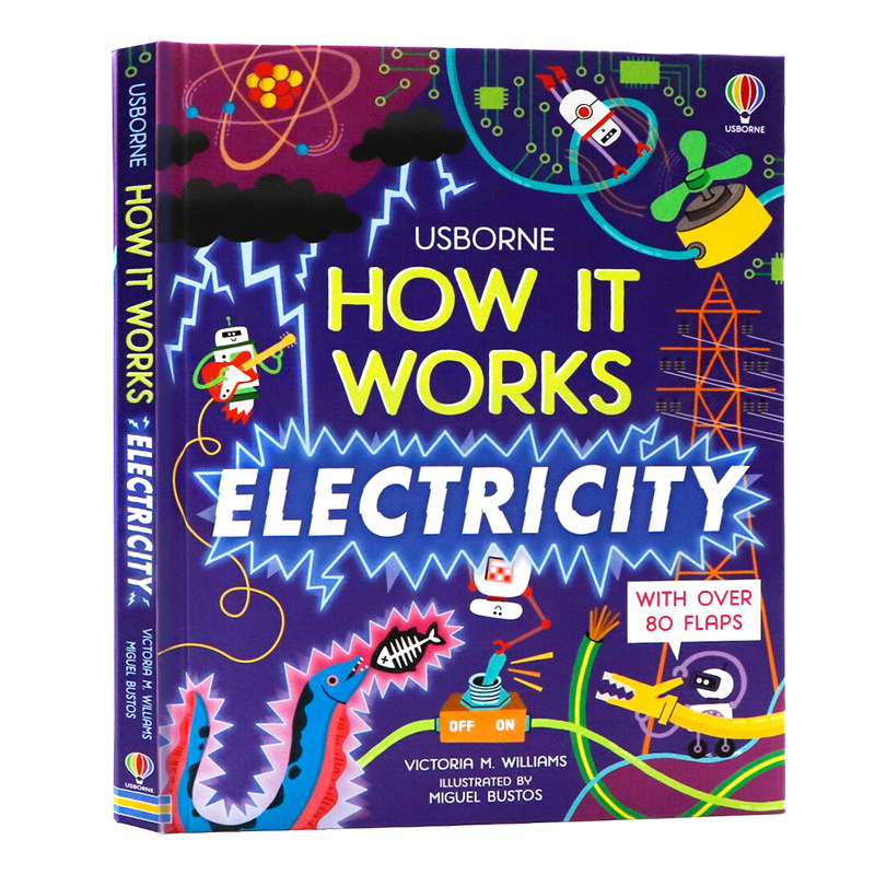 尤斯伯恩 电的工作原理 英文原版 Usborne How It Works Electricity 少儿趣味科普绘本百科图画纸板书超60个翻翻页 全彩插画 精装