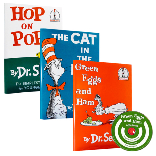 Hat Pop 带CD with 苏斯博士3册合售 Dr.Seuss 进口英文原版 the Green Hop CD廖彩杏有声书单 Eggs 平装 and The Ham Cat