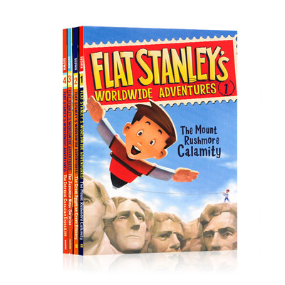 纸片人斯坦利大冒险4册全套 Flat Stanley's Worldwide Adventures 英文原版 儿童章节桥梁书 扁平男孩 英语课外阅读读物 学校推荐