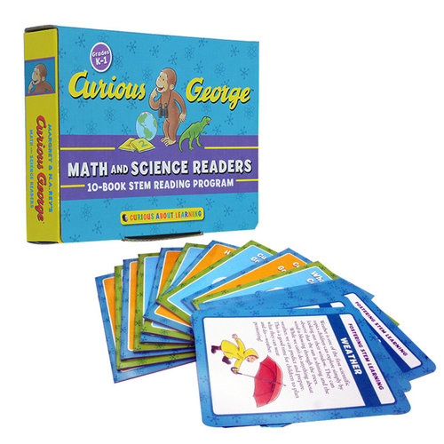 英文原版绘本 Curious George Math and Science Readers 12本10张卡片 好奇猴乔治STEM数学科学 认知英语读物启蒙图画书英文绘本
