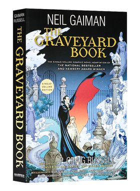 坟场之书漫画版  英文原版小说 The Graveyard Book 平装 全彩奇幻惊悚冒险漫画 青少年课外阅读 纽伯瑞奖同名漫画 尼尔盖慢
