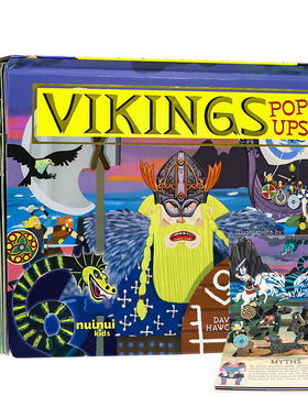 古文明系列维京人弹出式立体书英文原版绘本 Ancient Civilisations Pop-Ups Vikings 儿童历史科普精装纸板3D视觉立体翻翻书 耐撕