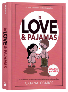 恋爱与睡衣英文原版绘本In Love Pajamas情侣漫画图书儿童精装漫画绘本进口英语书籍Catana Chetwynd著作Andrews出版