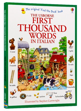 Usborne 基础意大利语 1000个词 英文原版 Usborne First Thousand Words in Italian 主题单词书 全彩插图 生动有趣 词汇辅导