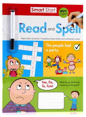 刷刷笔可重复擦写Smart Start Wipe-Clean Workbook Read and Spell 阅读和拼写 英文原版进口绘本 幼儿启蒙英语学习练习册