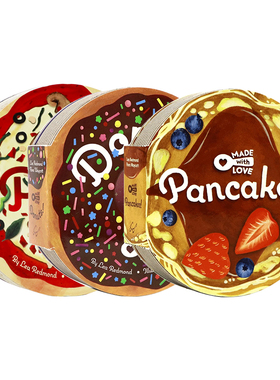 低幼儿童食谱游戏异形书 美味的班戟/爱心甜甜圈3册 英文原版绘本 Made with Love Donuts/Pancakes益智畅销纸板书作者Lea Redmond