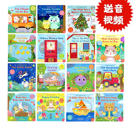 The Wheels on the Bus 轮子上的巴士 160元8件 英文原版绘本 Sing Along with Me童谣机关操作书 幼儿童早教启蒙英语儿歌纸板书