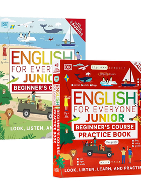 DK新视觉人人学英语 少儿初级英语2册 英文原版 English for Everyone Junior 插图图书 低幼儿童英语早教启蒙 亲子教育 教辅系列