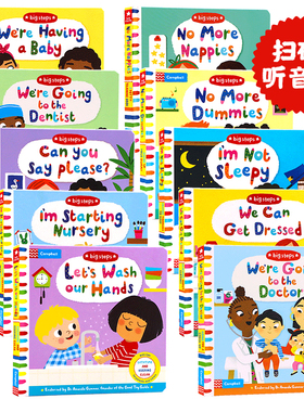 Big Steps系列10册英文原版绘本儿童性格行为习惯养成精装翻翻书机关操作纸板书 We Can Get Dressed穿衣上幼儿园幼儿情商培养