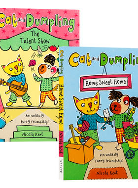 小猫与团子系列2册 才艺表演秀/甜蜜的家 英文原版绘本 Cat and Dumping The Talent Show 亲子共读睡前故事书 儿童温馨成长图画书