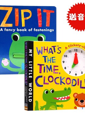 鳄鱼时钟书 英文原版绘本 What's The Time Clockodile 幼儿童认知纸板操作趣味玩具英语读物 幼儿早教启蒙宝宝时间管理 亲子互动