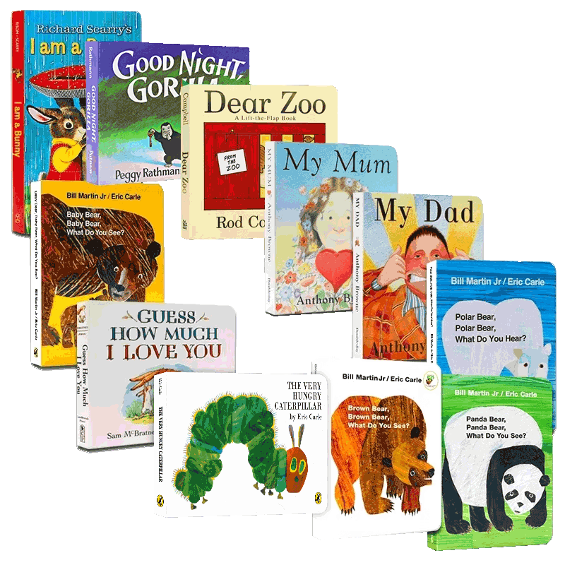 brown bear棕色的熊进口英文原版绘本好饿好饿的毛毛虫My dad我爸爸My mum我妈妈i am a bunny童英语启蒙dear zoo动物园11册纸板书