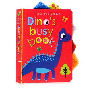 Book英文原版 低幼儿童英语启蒙绘本 and 趣味图画书 亲子共读触摸感知 绘本 Busy Dino’s Explore 恐龙探索触摸书Touch 瑕疵