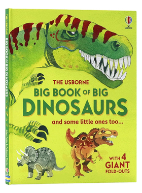 Usborne出品恐龙科普大书英文原版 The Usborne Big Book of Dinosaurs 双面超长拉页折叠书4 giant fold-outs 儿童科普百科书精装