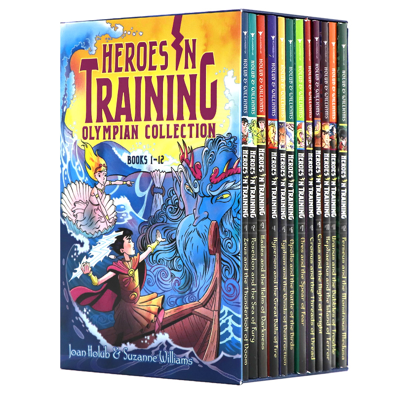 奥林匹斯神话故事12册盒装 英文原版小说 Heroes in Training Olympian Collection Books 1-12 英雄在磨练儿童英语初级章节桥梁书