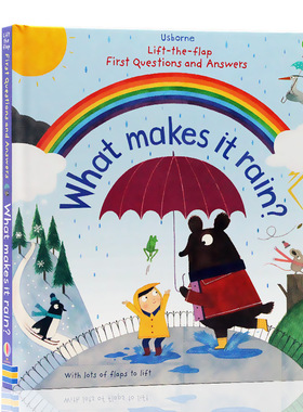 Usborne问与答翻翻书 雨水怎样形成 Lift-the-flap first questions and answers What makes it rain 英文原版绘本探寻自然奥秘