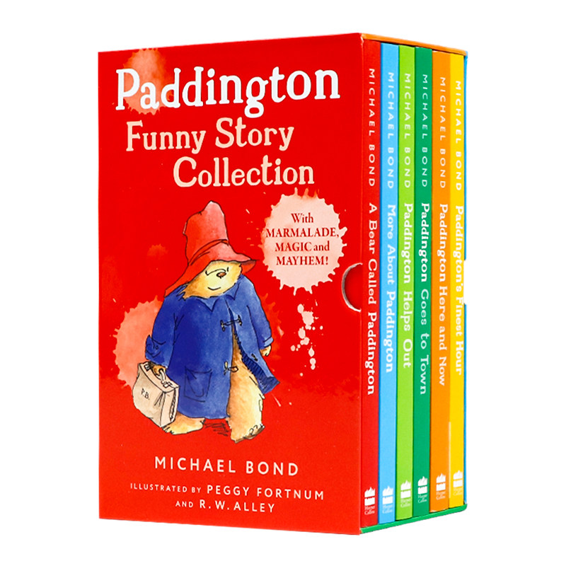 帕丁顿熊系列 新版插画故事书 6册盒装 英文原版 Paddington Funny Story Collection 儿童英语合集绘本故事书平装进口英语书籍
