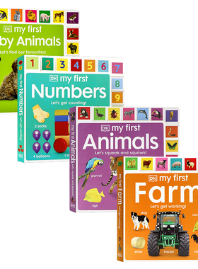 DK出版 我的第一个英文原版绘本 My First Farm Let's Get Working 农场书 Numbers 数字书 动物书 亲子共读纸板书 耐撕耐翻 全彩