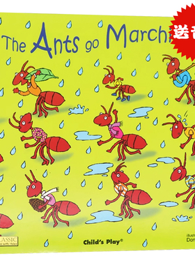 Child's Play 韵文歌谣洞洞书二辑带CD版 蚂蚁在行军 英文原版绘本 The Ants go Marching 廖彩杏书单吴敏兰经典儿歌童谣绘本