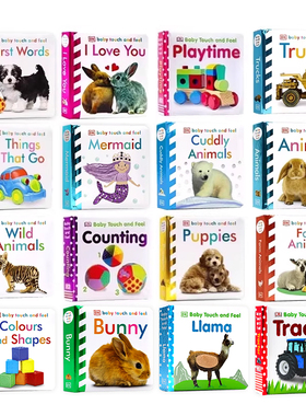 英文原版绘本 140元5件 DK出版触摸书 Baby Touch and Feel 婴儿早教幼童英语启蒙认知纸板书 0-3岁亲子互动共读益智 感官训练绘本