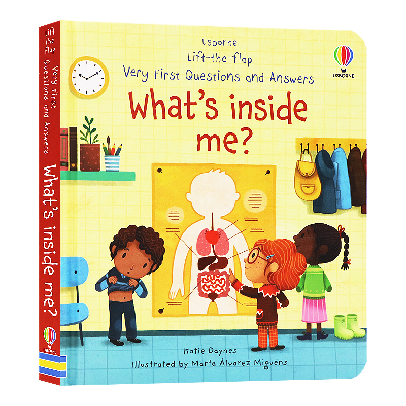 现货Usborne问与答系列立体翻翻书我们身体里有什么 Lift-the-flap What's inside me 英文原版绘本幼儿童科普百科英语读物纸板书