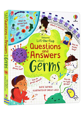 Usborne出品 问与答翻翻书系列 细菌 英文原版 Lift-the-flap Questions and Answers about Germs 趣味纸板翻翻书 尤斯伯恩