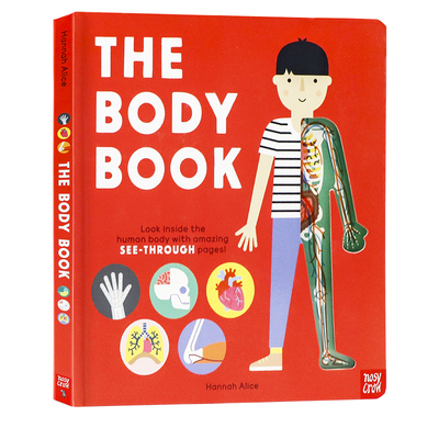 身体之书英文原版 The Body Book 用神奇的透视页看看人体内部精装纸板书 少儿人体知识科普绘本图画书Hannah Alice透明胶片互动书