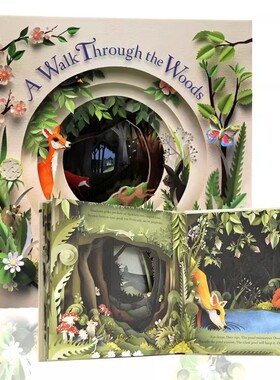 穿过丛林 A Walk Through the Woods英文原版绘本 精装 立体书 获奖名家绘本 剪纸立体书 精美纸雕书 Louise Greig